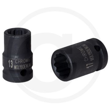 Ks tools 3/8" dopsleutel, twaalfkant, kracht kort, 15 mm - super chroom-molybdeenstaal