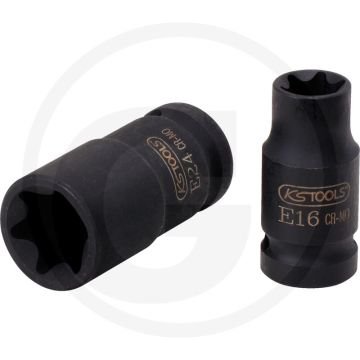 Ks tools 3/8 tx-e-kraft-stecknuss, kurz, e11 - e-profil, feinster chrom molybdän stahl, e-torx®, iso 1174, din 3121