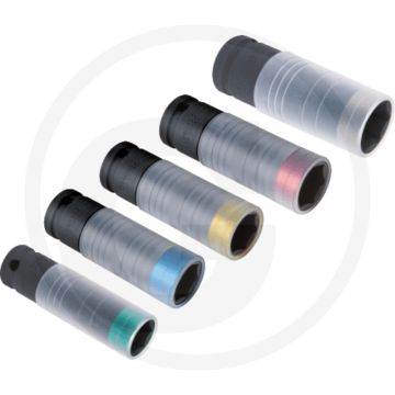 Ks tools 1/2" slimpower dopsleutel, kracht, 22mm - extra diep, kunststofbescherming