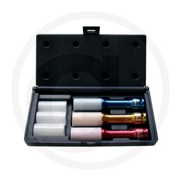 Ks tools 1/2" dopsleutelset, kracht, lang voor alu-velgen, 6-delig, 17-21 mm - speciaal voor radmontage, extra lang, kunststofummanteld