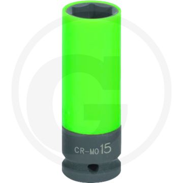 Ks tools 1/2" dopsleutel voor alu-velgen, lang, 15 mm, kunststofbescherming