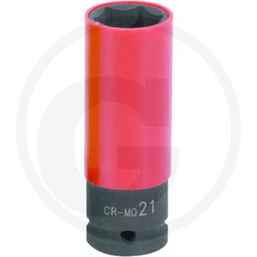 Ks tools 1/2" dopsleutel, lang voor alu-velgen, 21mm, kunststofbescherming