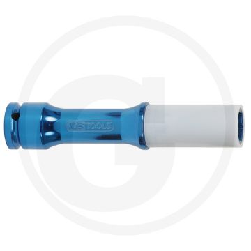 Ks tools 1/2" dopsleutel voor alu-velgen, extra lang, 17 mm, kunststofomhuld