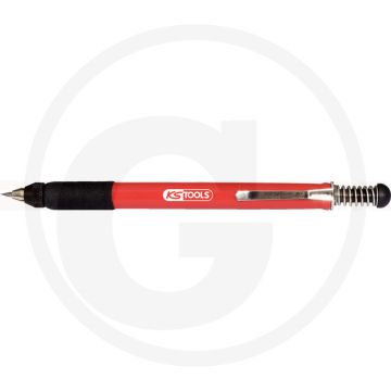 Ks tools kraspen in balpenvorm, 150 mm met geharde uitwisselbare punt, metalen behuizing met bevestigingsclip - geharde hartmetallspitze
