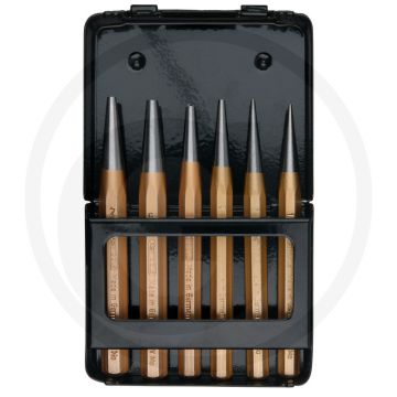 Ks tools set pendrijvers, 6-dlg., in plaatklaphou - 8-kant, gehard, 170mm