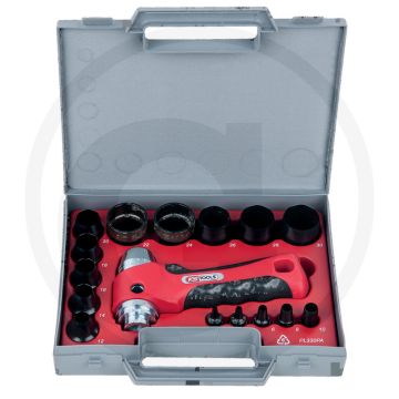 Ks tools ringponsset, 16-delig in kunststof koffer - voor het stansen en ponsen van ringen en schijven