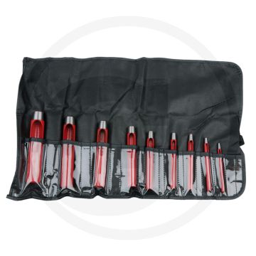 Ks tools stempelsatz, 9-teilig din 7200 form b - geschmiedet - rot lackiert