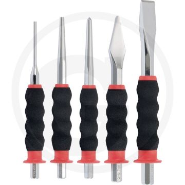 Ks tools pendrijver- en beitelset, crmo, 5-delig, geharde arbeidsenden