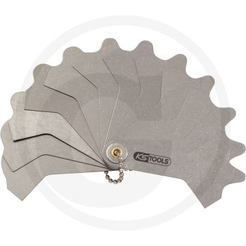 Ks tools schweißnahtlehre, 12 blatt, 3-12 mm - zum messen der schweißnähte an rechtwinklig geschweißten ecken