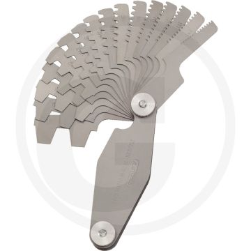 Ks tools trapez-gewindestahllehre, für 30° gewinde, 2-12 mm - din 103, 12 blatt, 30° flankenwinkel