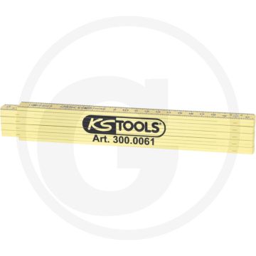 Ks tools kunststoff-gliedermaßstab, gelb, 2m - langlebige spezialgelenkverbindung