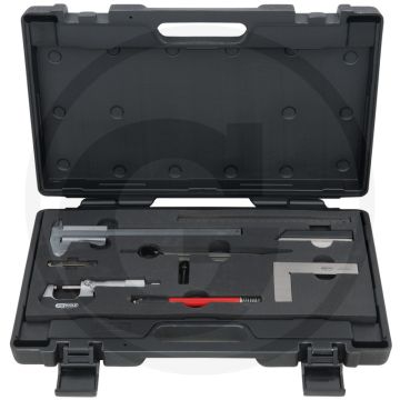 Ks tools meetapparatuurset, 7-dlg - inclusief schaumstoffeinlage - 420x65x270mm, rvs - 1700g