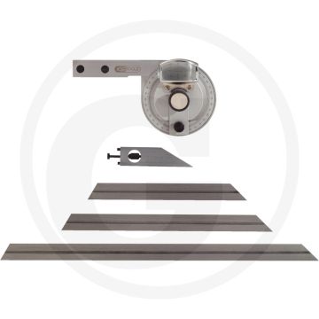 Ks tools universal-winkelmesser, 300 mm - met feststellschraube, vergrößerungsglas & 3 messschienen