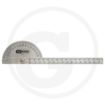 Ks tools gradmesser, 220 mm - winkelgraden 0 - 180°, halbrunder bogen, feststellschraube