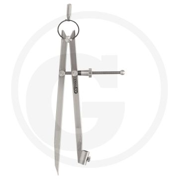 Ks tools präzisions-feder-spitzzirkel met bleistifthalter, 210 mm - met geharde spitzen, speciaal staal