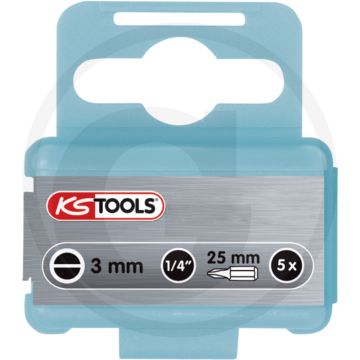 Ks tools 1/4" inoxplus® bit voor zaagsnedeschroeven, 25mm, 3 mm - rvs, 7x7x25mm, din 3126 iso 1173
