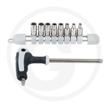 Ks tools edelstahl steckschlüssel-satz, 9-tlg. - rostfrei, säurefest, t-griff