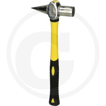 Ks tools edelstahl prüfhammer, 500 g - glasfasergriff, geschmiedete ausführung, induktiv gehärtete schlagflächenrandzonen