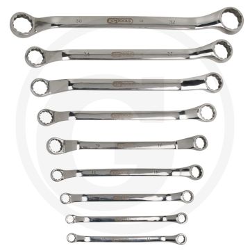 Ks tools edelstahl doppelringschlüssel-satz, gekr 9-teilig - rostfrei & säurefest, dünnwandig
