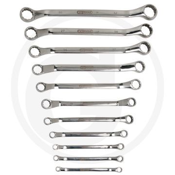 Ks tools edelstahl doppelringschlüssel-satz, gekr 11-teilig - rostfrei, säurefest, dünnwandig