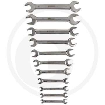 Ks tools edelstahl doppelmaulschlüssel-satz, 11-t. - 15° bekhoek