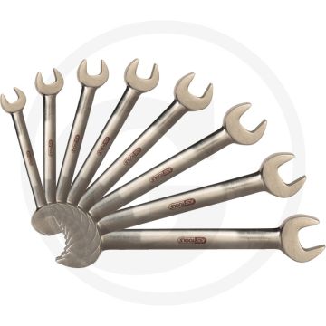 Ks tools titanium+ dubbele steeksleutelset, 8-dlg, 6x7-17x19 mm - 100% antimagnetisch, lichtgewicht, roestvrij, extreem duurzaam