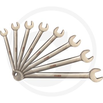 Ks tools titanium+ ringsteeksleutelset, gebogen, 8-dlg, 8-19 mm - titanium, lichtgewicht, roestvrij