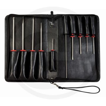 Ks tools titanium+ schroevendraaierset,10-dlg,ph+zaagsnede, 100% antimagnetisch, lichtgewicht, roestvrij