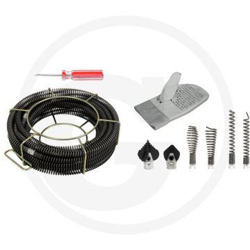 Ks tools kanaal- en pijpreinigingsset Ø 22mm, 14-delig, spiraal mt binnenziel - inclusief spiralenkorb
