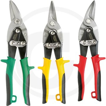 Ks tools blikscharenset 3-delig - snijdt staalbleek tot 1,2 mm, edelstaal tot 0,7 mm