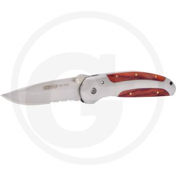 Ks tools klappmesser mit arretierung, 220,0mm - klinge aus edelstahl mit partiellem wellenschliff