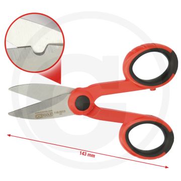 Ks tools universalschere, 143mm - robuste kurzschere mit edelstahlklingen