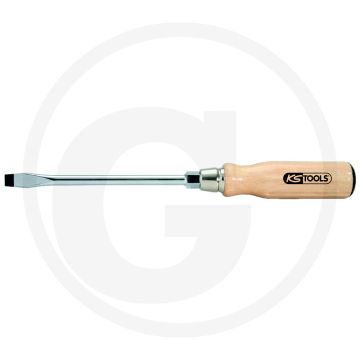 Ks tools ergotorque wood schlitz-schraubendreher, 8,0mm - ergonomisch geformter buchenholzgriff