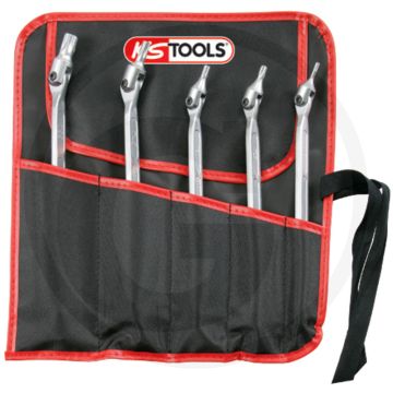 Ks tools classic tx dubbele gewrichtsleutel, 5-delig, in roltas - torx, gelenk, schwenkbereich, chrom vanadium