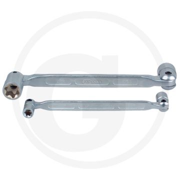 Ks tools classic tx-e dubbele gewrichtsleutel, e6xe8 met extra groter schwenkbereich
