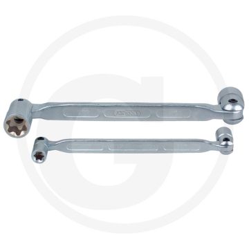 Ks tools classic tx-e dubbele gewrichtsleutel, e18xe20 met extra groter schwenkbereik