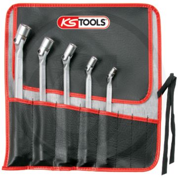 Ks tools classic tx-e dubbele gewrichtsleutelset, 5-delig, e6xe8 - e22xe24, torx-e-profil met gelenk