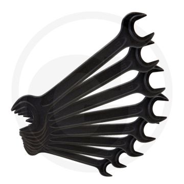Ks tools machinesteeksleutelset, dubbel, 8-dlg, 6x7-20x22 mm, 15° maulstellung, phosphatiert