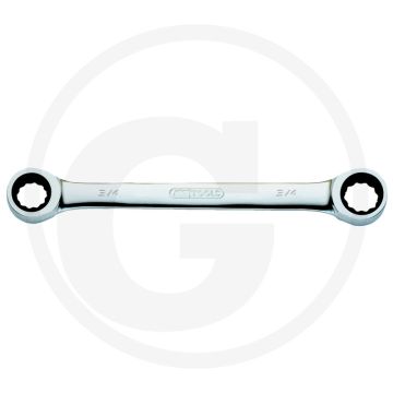 Ks tools gearplus® dubbele ratelringsleutel, 7/16"x1/2" - 72 tanden, chroom vanadium