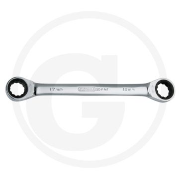 Ks tools gearplus® dubbele ratelringsleutel, 17x19 mm - 72 tanden, 320/387 nm
