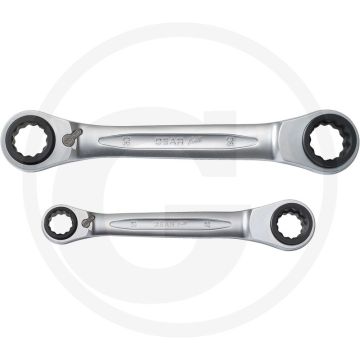 Ks tools 4in1 gear+dubbele ratelringsleutelset, omschakelbaar, 2-dlg - 72 tanden, 36mm max. sleutelwijdte