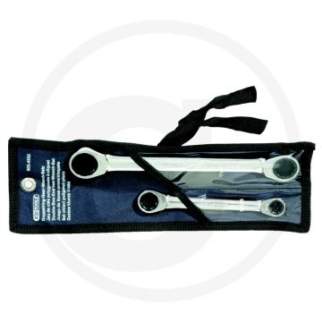 Ks tools gearplus® dubbele ratelringsleutelset, 2-delig, 10x13-17x19 mm - 72 tanden