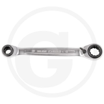 Ks tools 4 in 1 gearplus® dubbele ratelringsleutel, omschakelbaar, 14x17-18x19 mm - 72 tanden