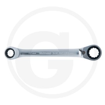 Ks tools gearplus® dubbele ratelringsleutel, omschakelbaar, 10x13 mm - 72 tanden, 15° hoek