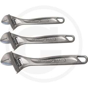 Ks tools classic verstelbare schroefsleutelset, 3-dlg, din 3117 form a, maulstellung 15°, 43mm max. sleutelwijdte