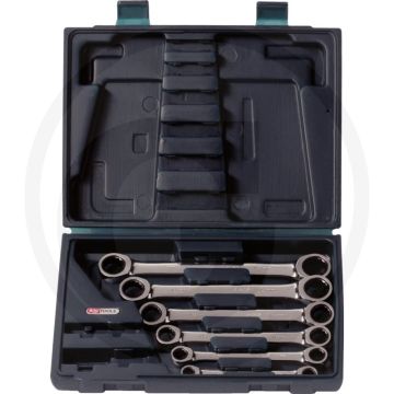 Jeu de clés à cliquet doubles Ks tools gearplus®, 6 pièces, 8x9-17x19 mm - 72 dents, chrome-vanadium