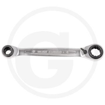 Ks tools 4 in 1 gearplus® dubbele ratelringsleutel, omschakelbaar, 14x17-18x19 mm - 72 tanden