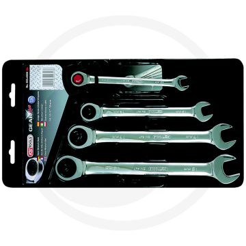 Ks tools gearplus® clé à cliquet, 4 pièces, 10-19 mm, 72 dents