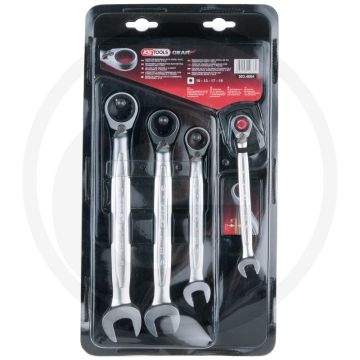 Ks tools gearplus® clé à cliquet, interchangeable, 4 pièces, 10-19 mm, 72 dents