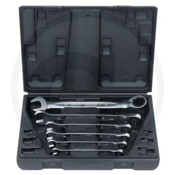 Ks tools gearplus® ratelringsteeksleutelset, omschakelbaar, 6-dlg, 8-19 mm, 72 tanden
